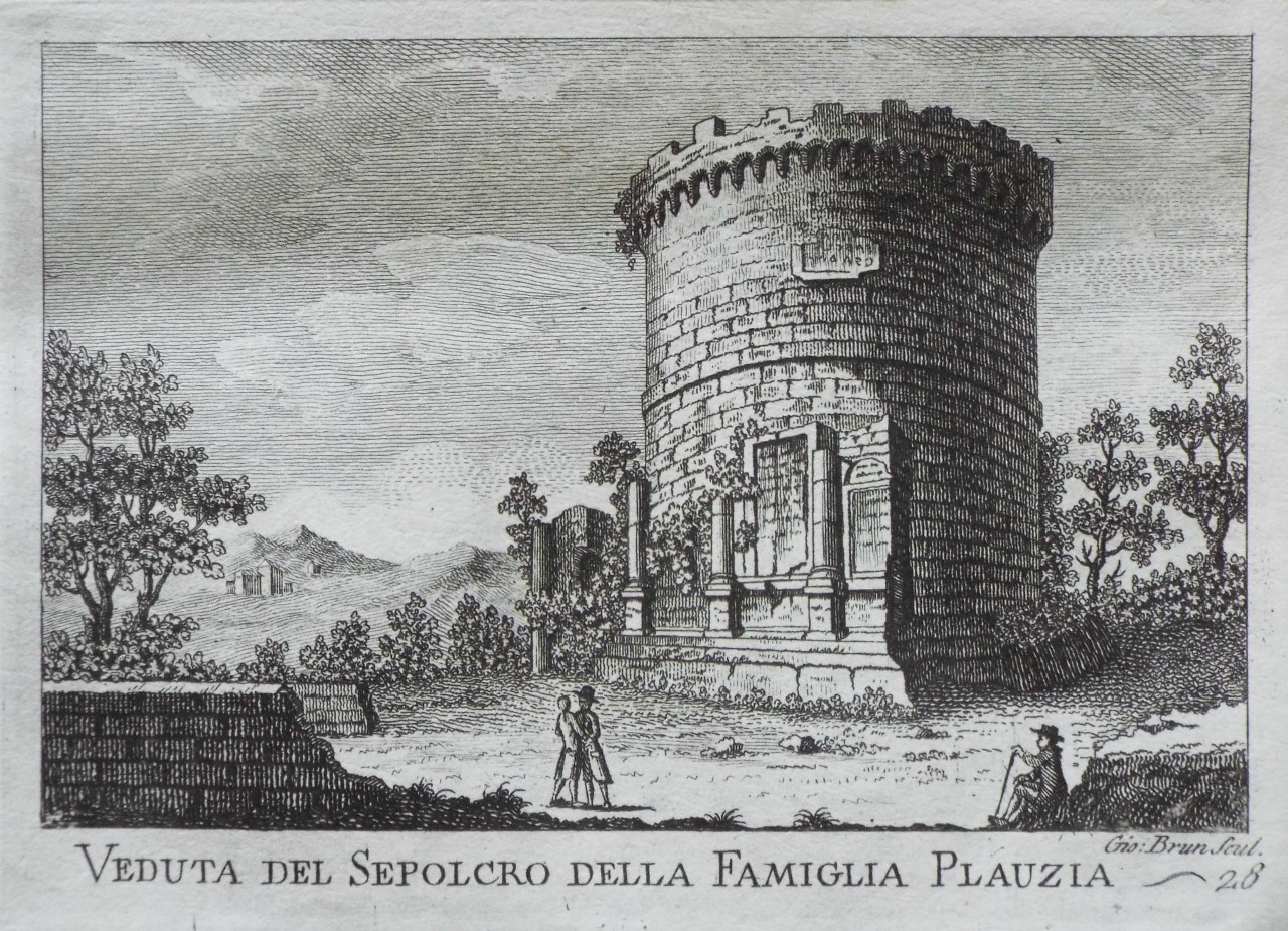 Print - Veduta del Sepolcro della Famiglia Plauzia - Brun