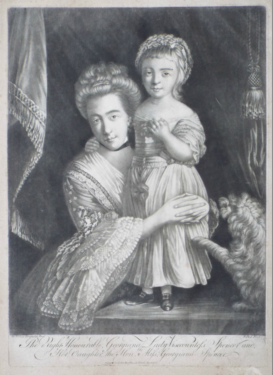 Mezzotint - The Right Honourable, Georgiana Lady Viscountess Spencer and, Her Daughter, the Honble. Miss Giorgeana Spencer. - Paul