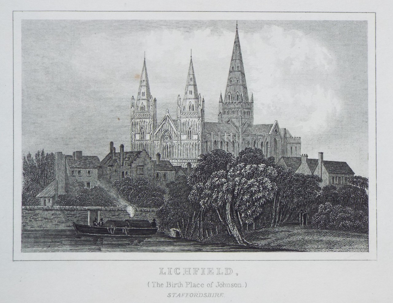 Print - Lichfield, (The Birth Place of Johnson.) Staffordshire.