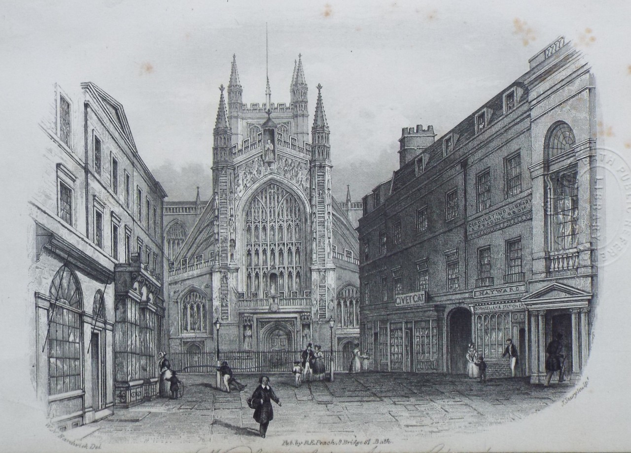 Steel Vignette - West Front of the Abbey Church, Bath - Shury