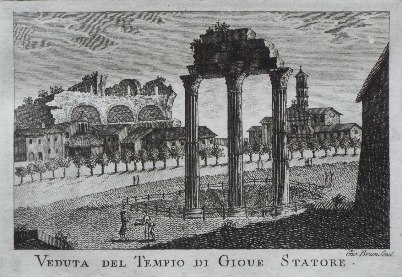 Print - Veduta del Tempio di Gioue Tonante Statore - Brun
