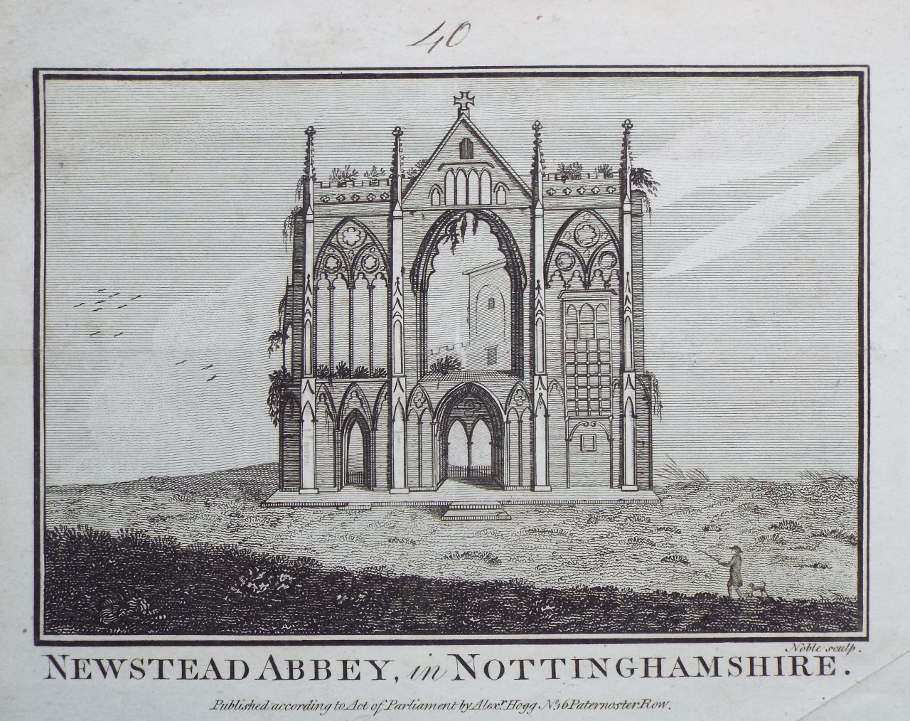 Print - Newstead Abbey, in Nottinghamshire.