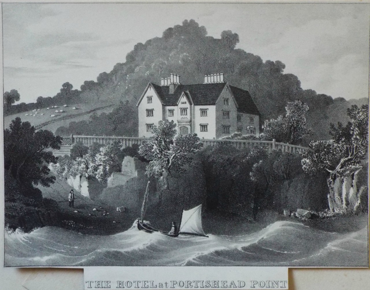 Lithograph - The Hotel at Portishead Point.