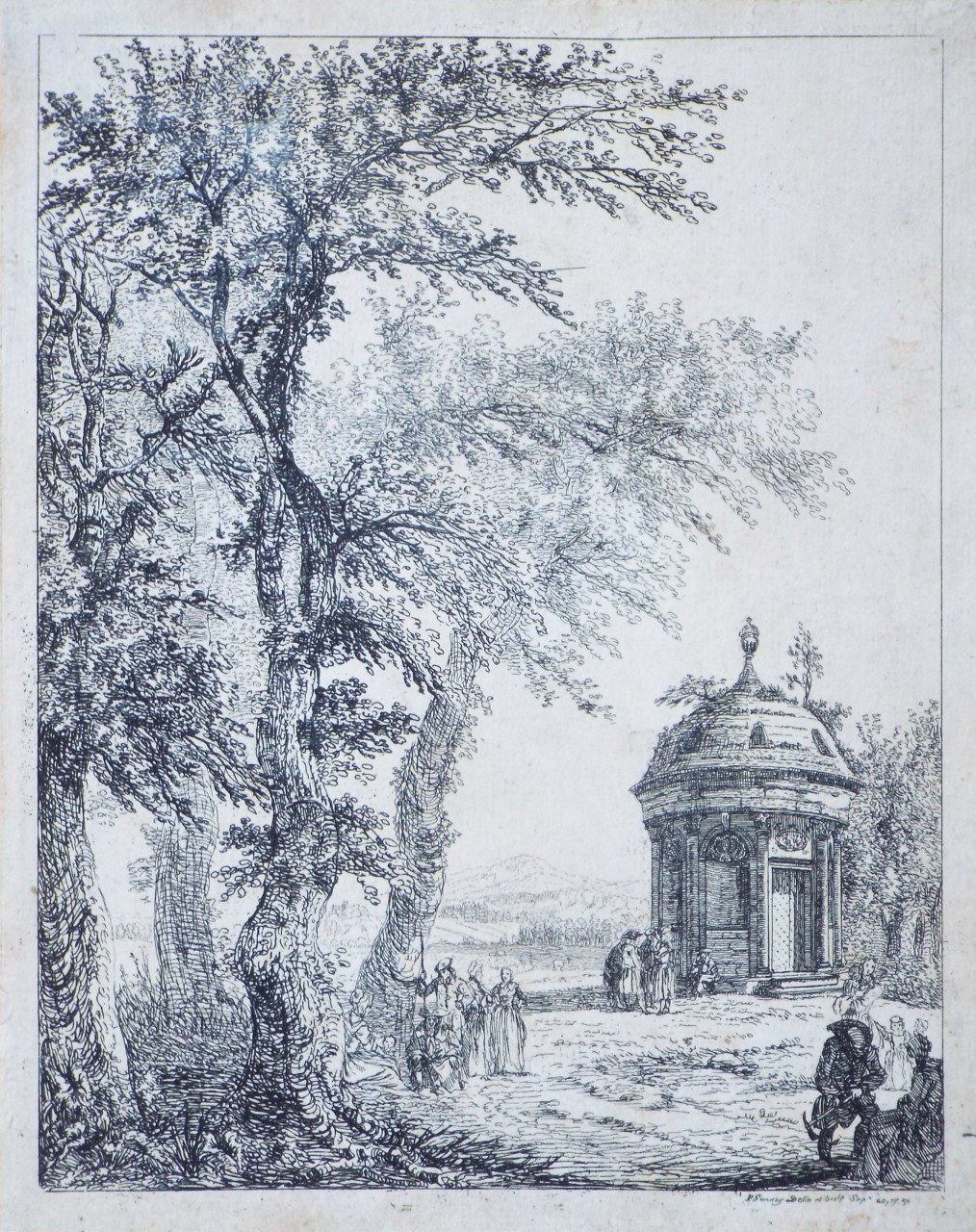 Etching - Greyfriars Kirkyard, Edinburgh - Sandby