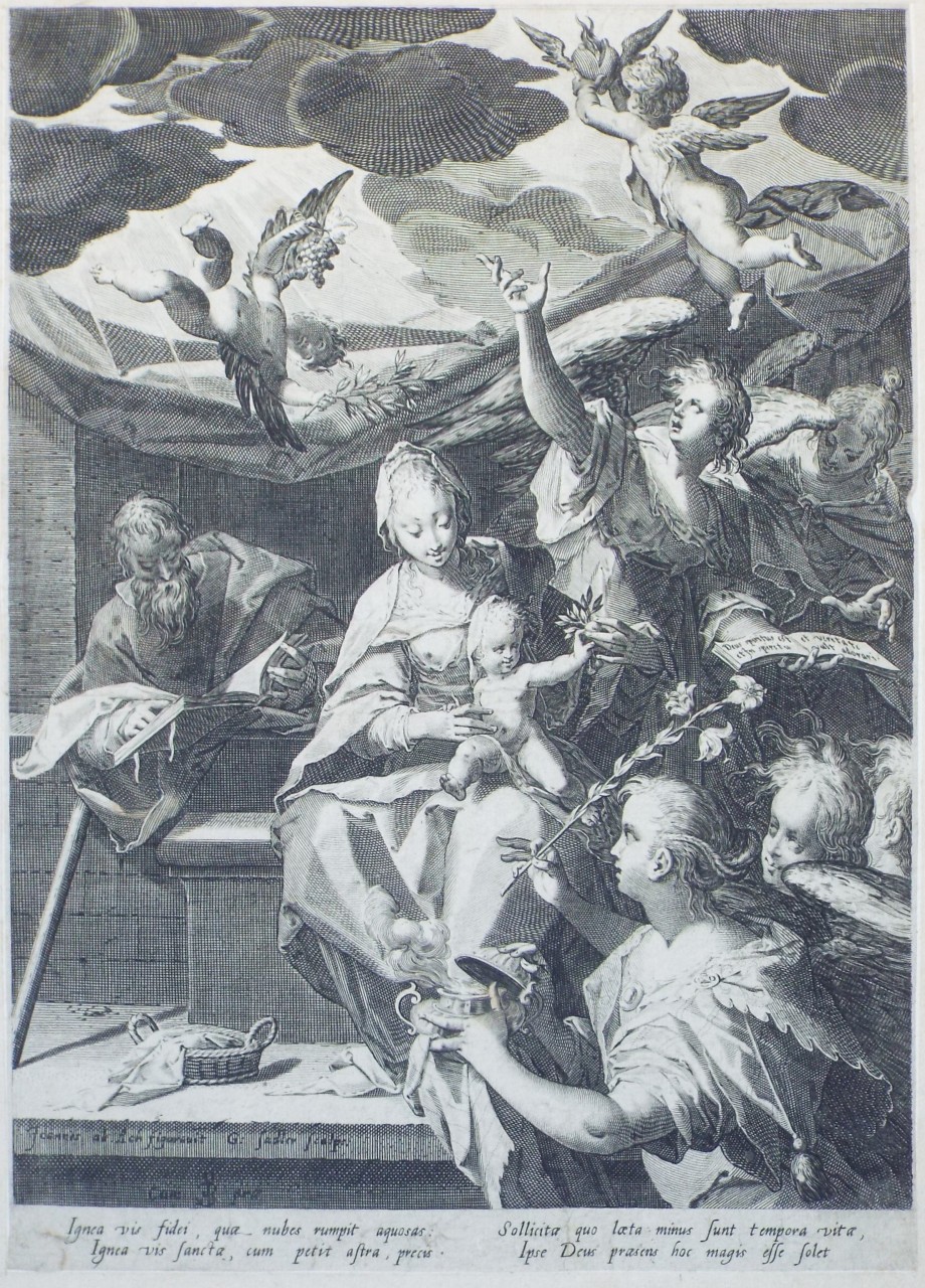 Print - The Holy Family with the Censer - Sadeler