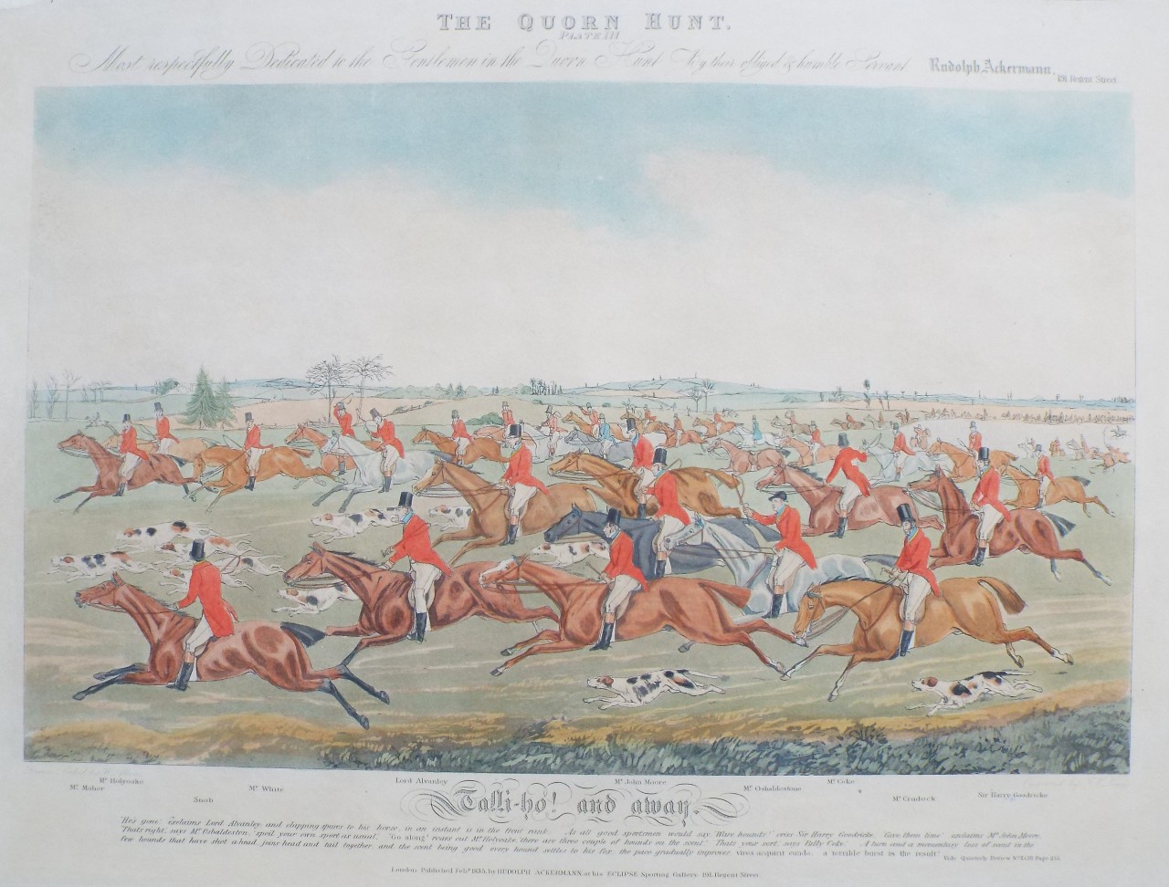 Aquatint - Quorn Hunt Plate III. Tally-ho! and away. - Lewis