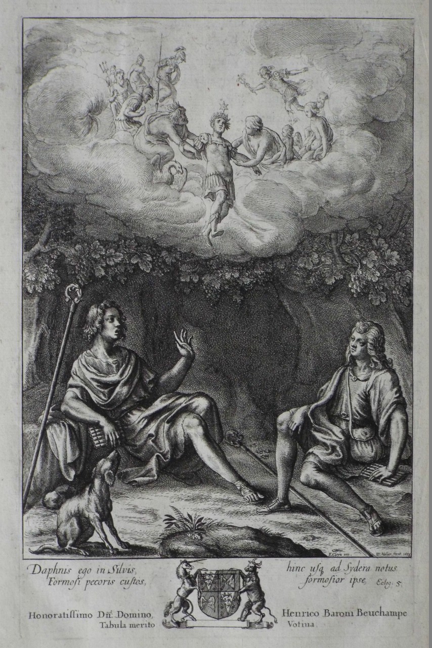 Print - Daphnis ego in Silvis, hinc usq ad Sydera netus, Formosi pecoris custos,  formosior ipse, Eclog. 5. - Hollar