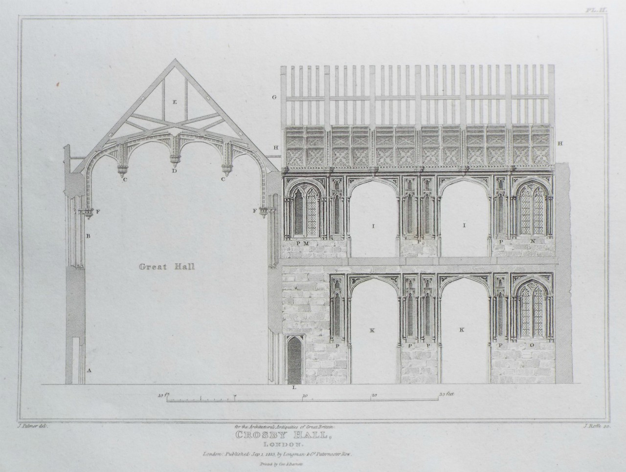 Print - Crosby Hall, London. - Roffe