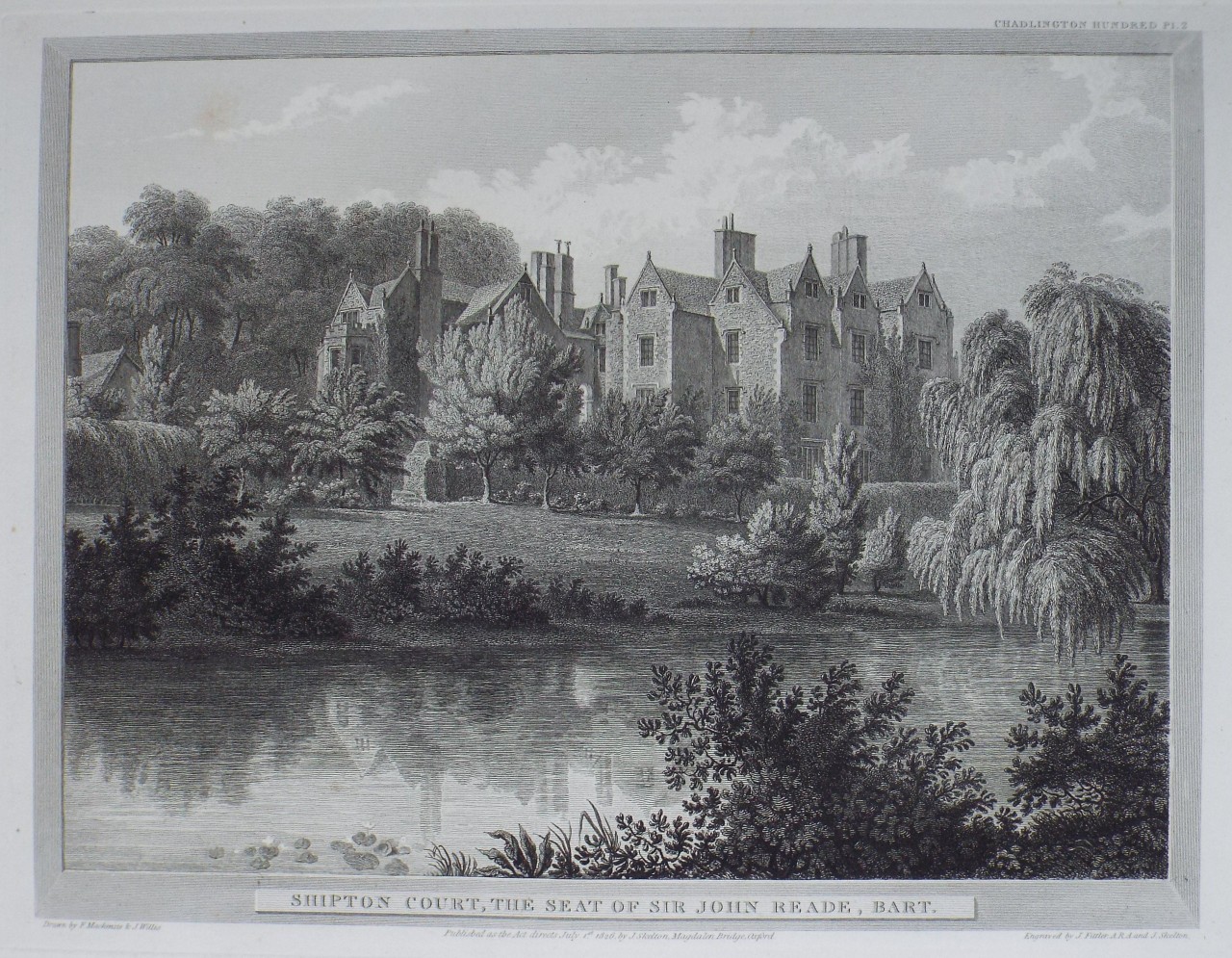 Print - Shipton Court, the Seat of Sir John Reade, Bart. - Skelton