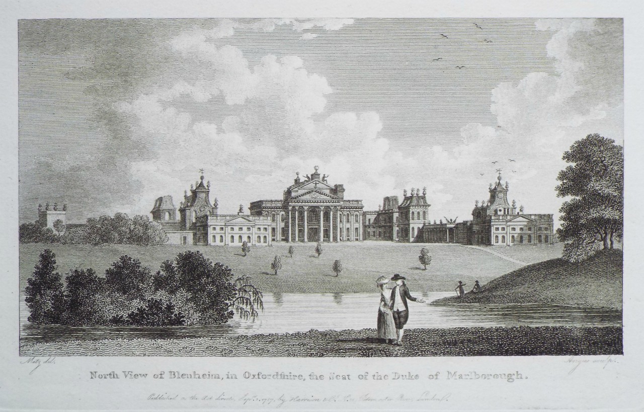 Print - North View of Blenheim, in Oxfordshire, the Seat of the Duke of Marlborough. - 