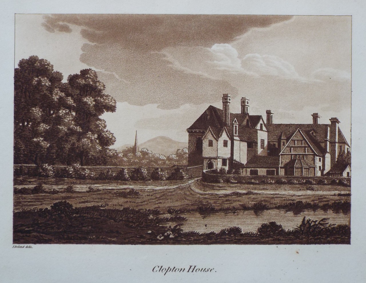 Aquatint - Clopton House. - Ireland