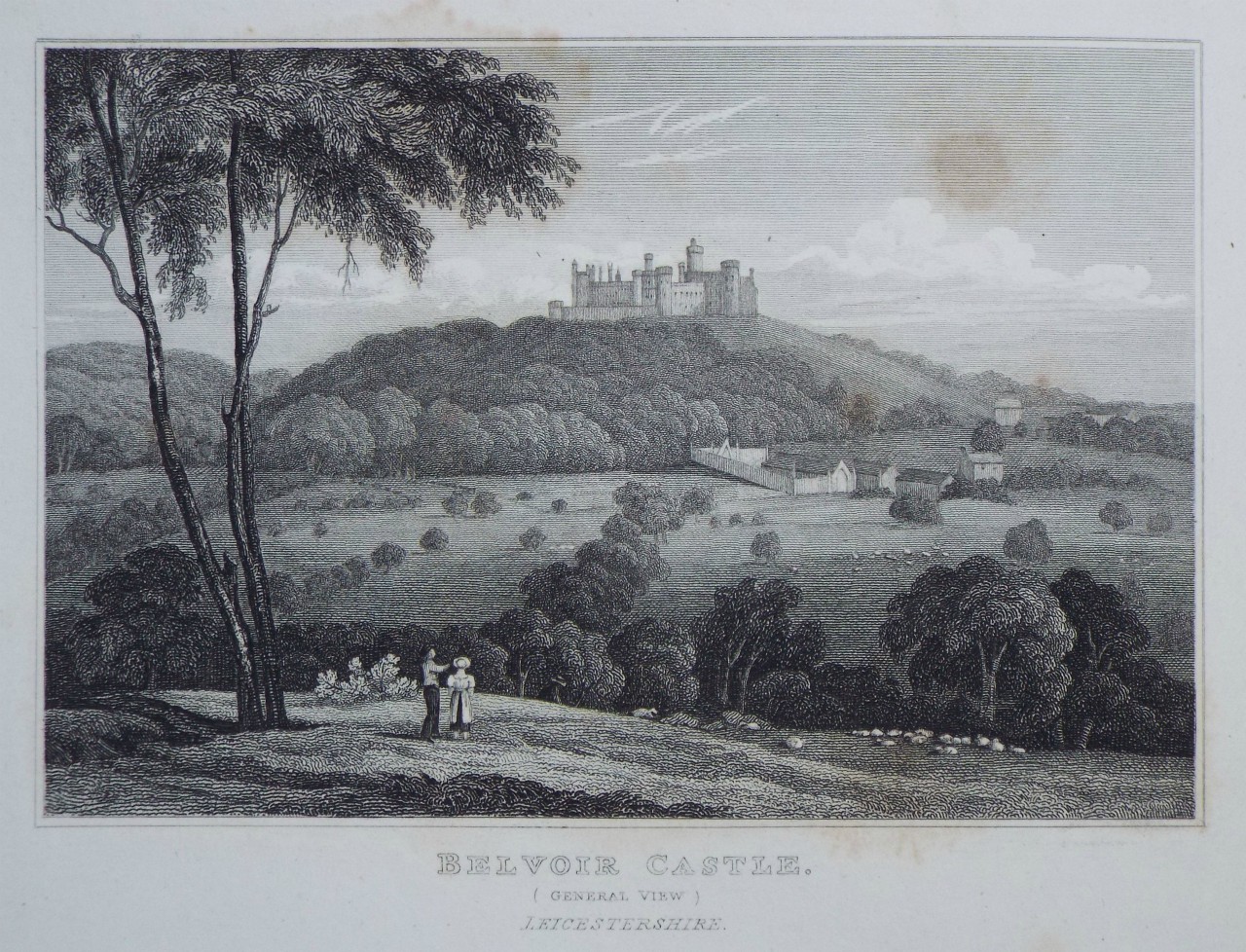 Print - Belvoir Castle, (General View) Leicestershire. The Seat of the Duke of Rutland. - 