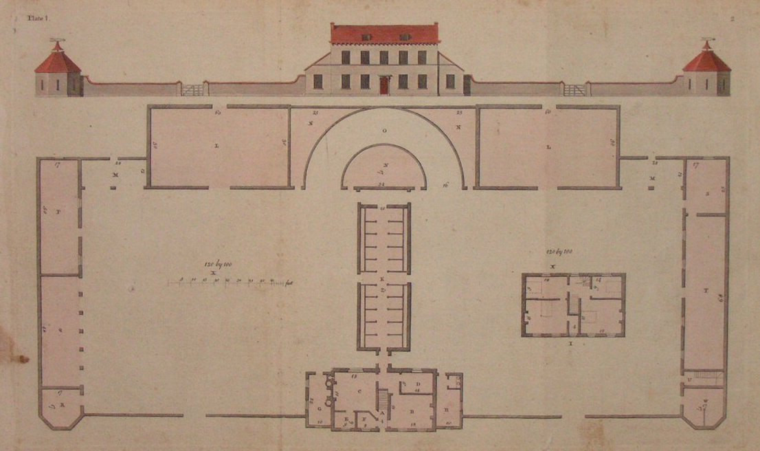 Print - (Palladian mansion - plan & elevation)