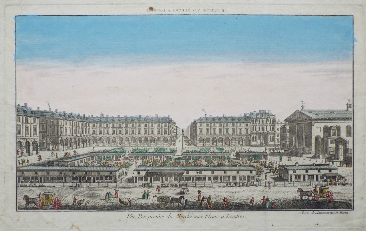 Print - Vue Perspective du Marche aux Fleurs a Londres.