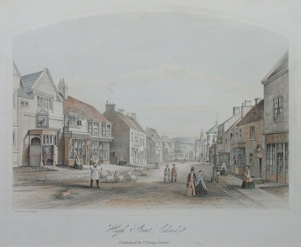 Lithograph - High Street, Chard - Buckler