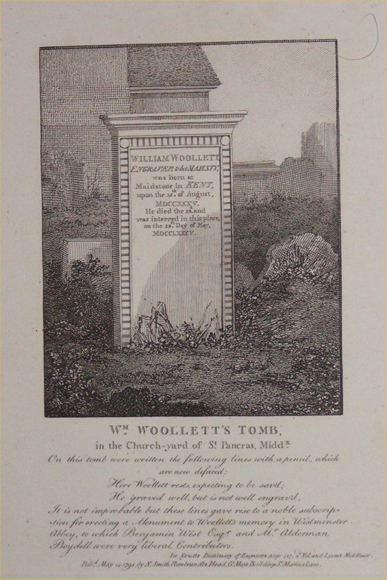 Print - Wm Woollett's Tomb in the Church-yard of St.Pancras, Middx