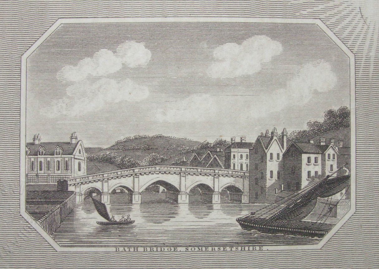 Print - Bath Bridge, Somersetshire.