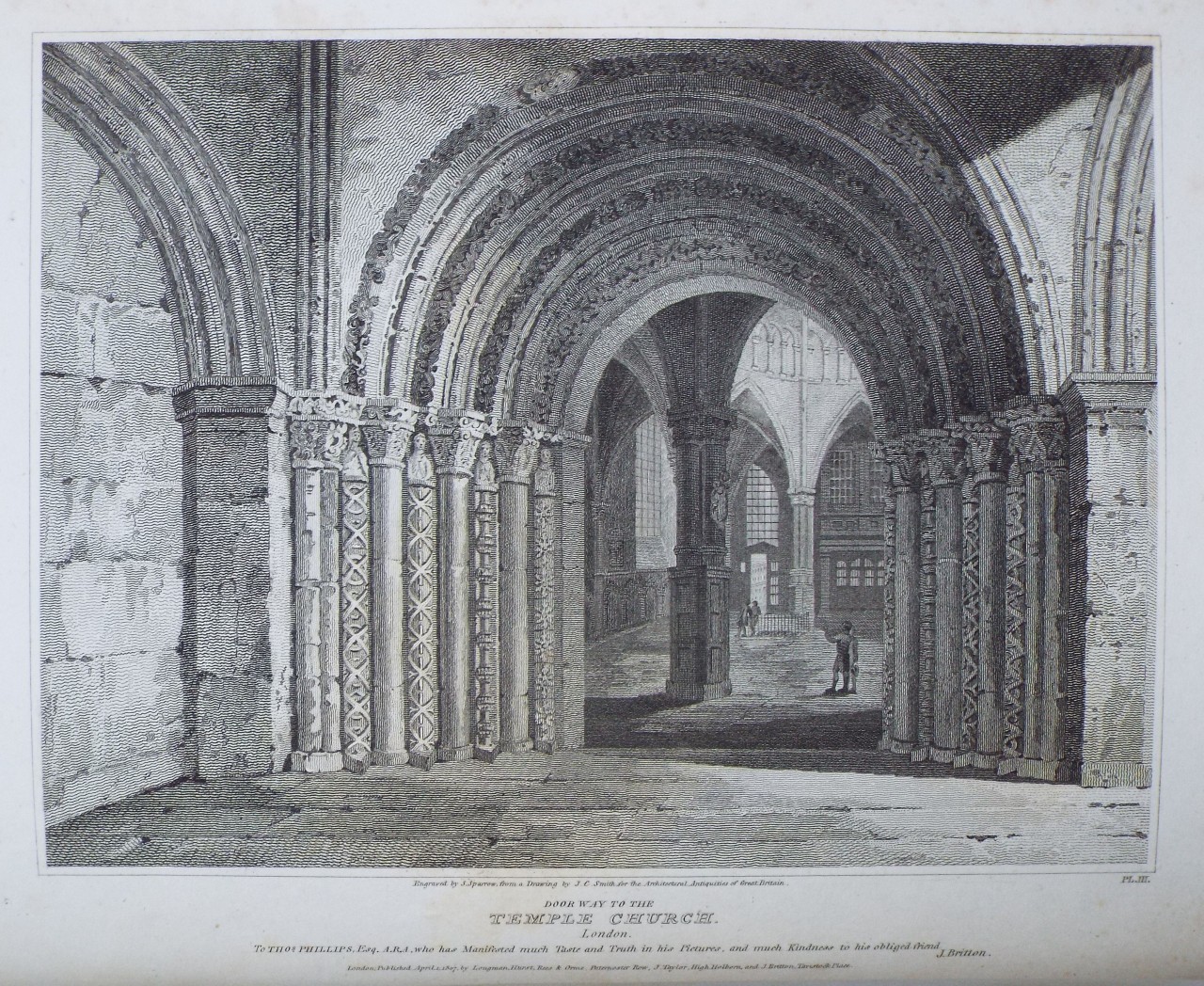 Print - Door Way to the Temple Church, London. - Sparrow