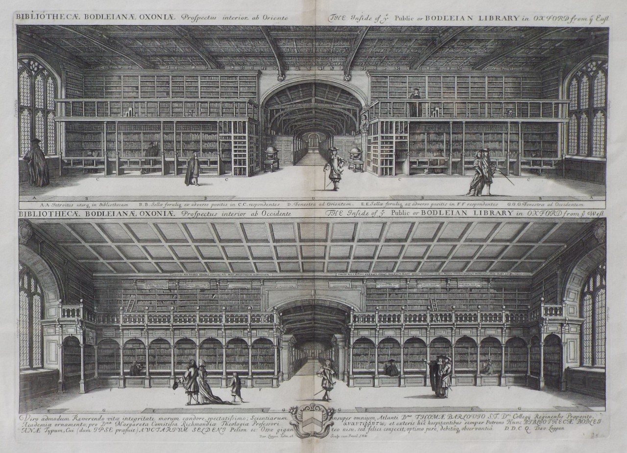 Print - Bodleian Library interior - Loggan