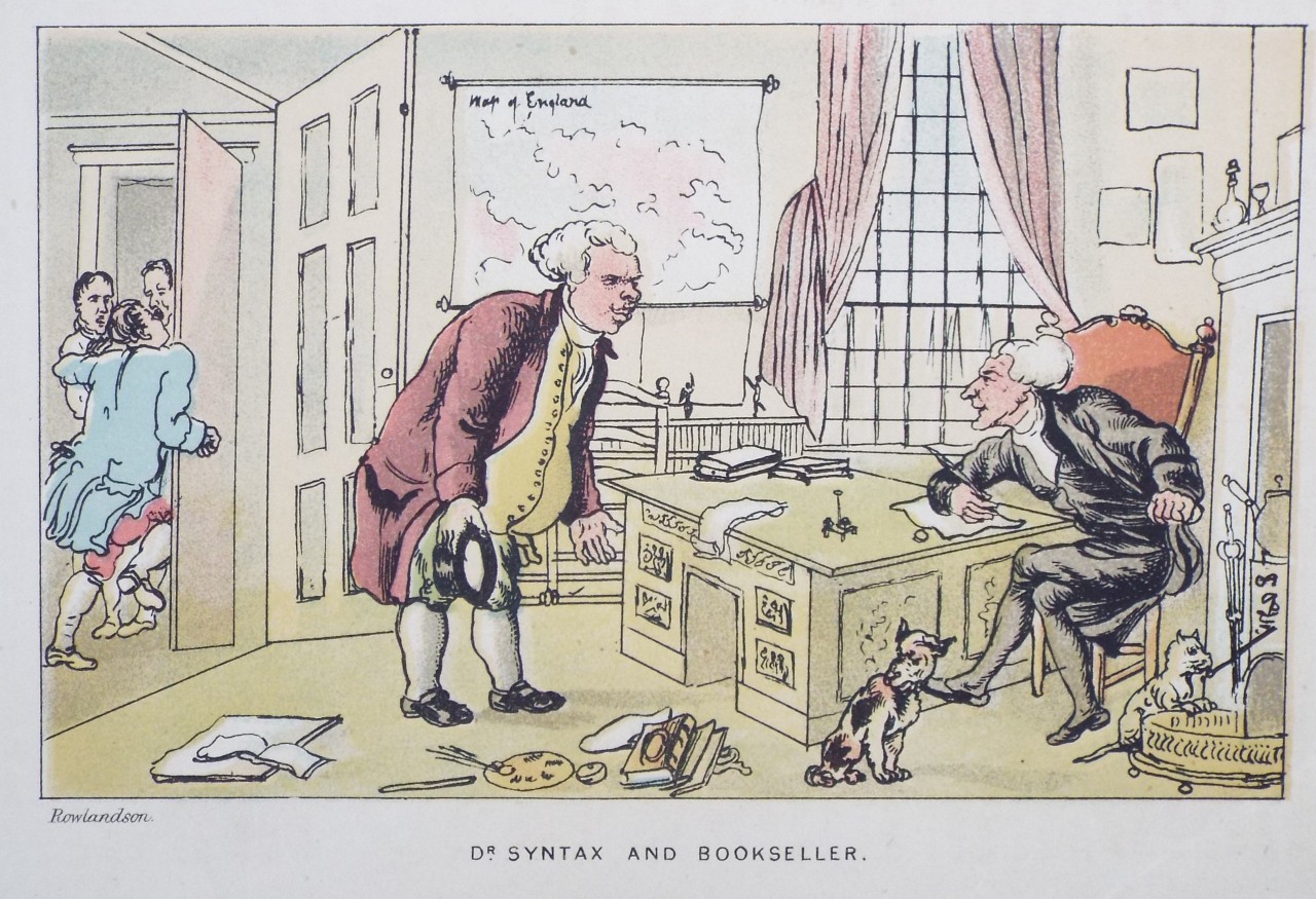 Aquatint - Doctor Syntax and Bookseller. - Rowlandson