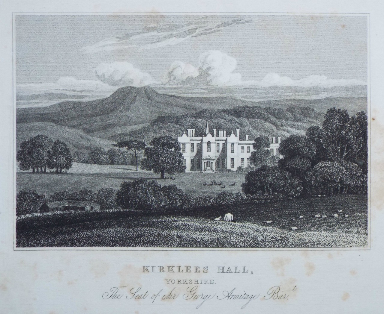 Print - Kirklees Hall, Yorkshire. The Seat of Sir George Armitage Bart. - Neele