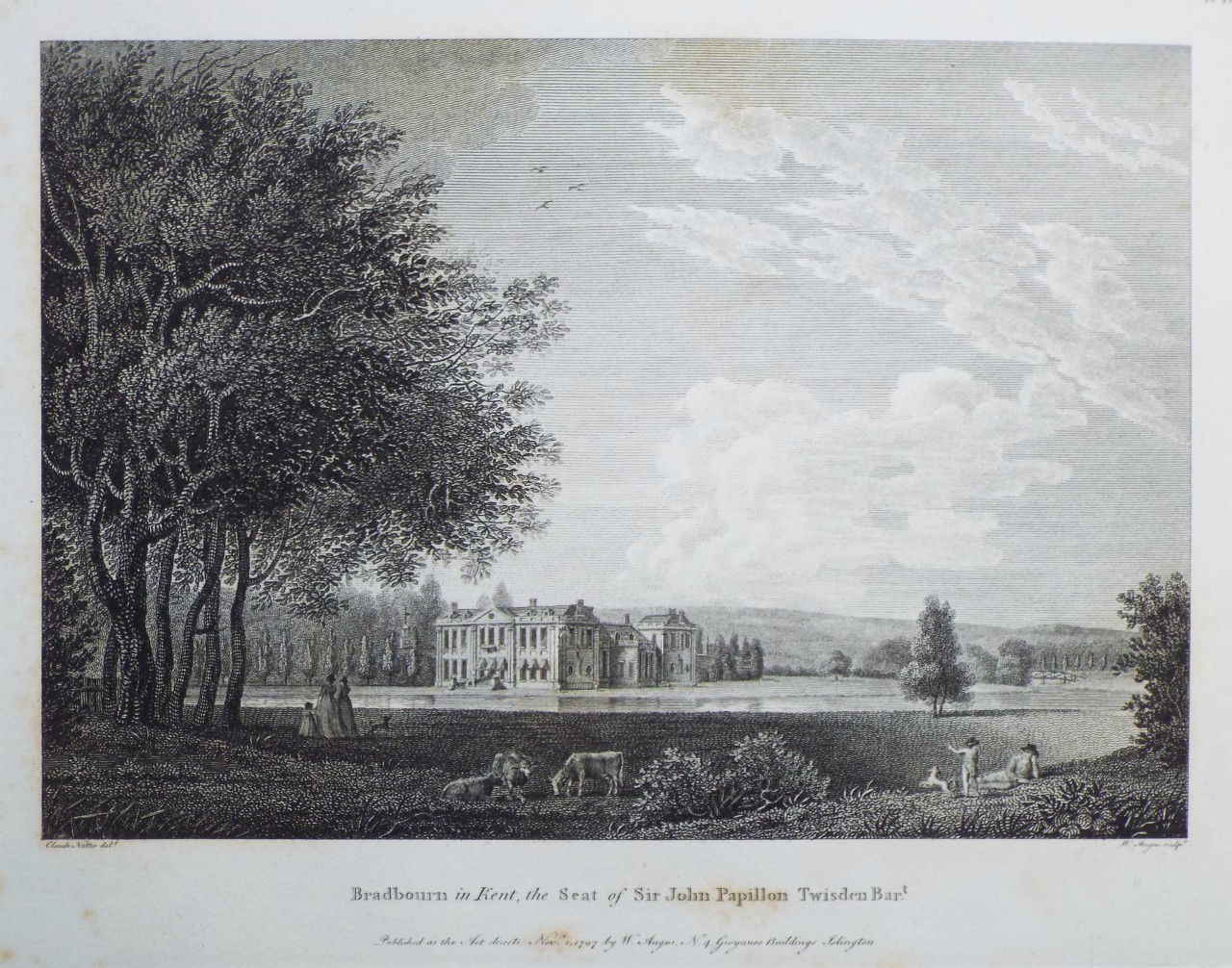 Print - Bradbourn in Kent, the Seat of Sir John Papillon Twisden Bart. - Angus