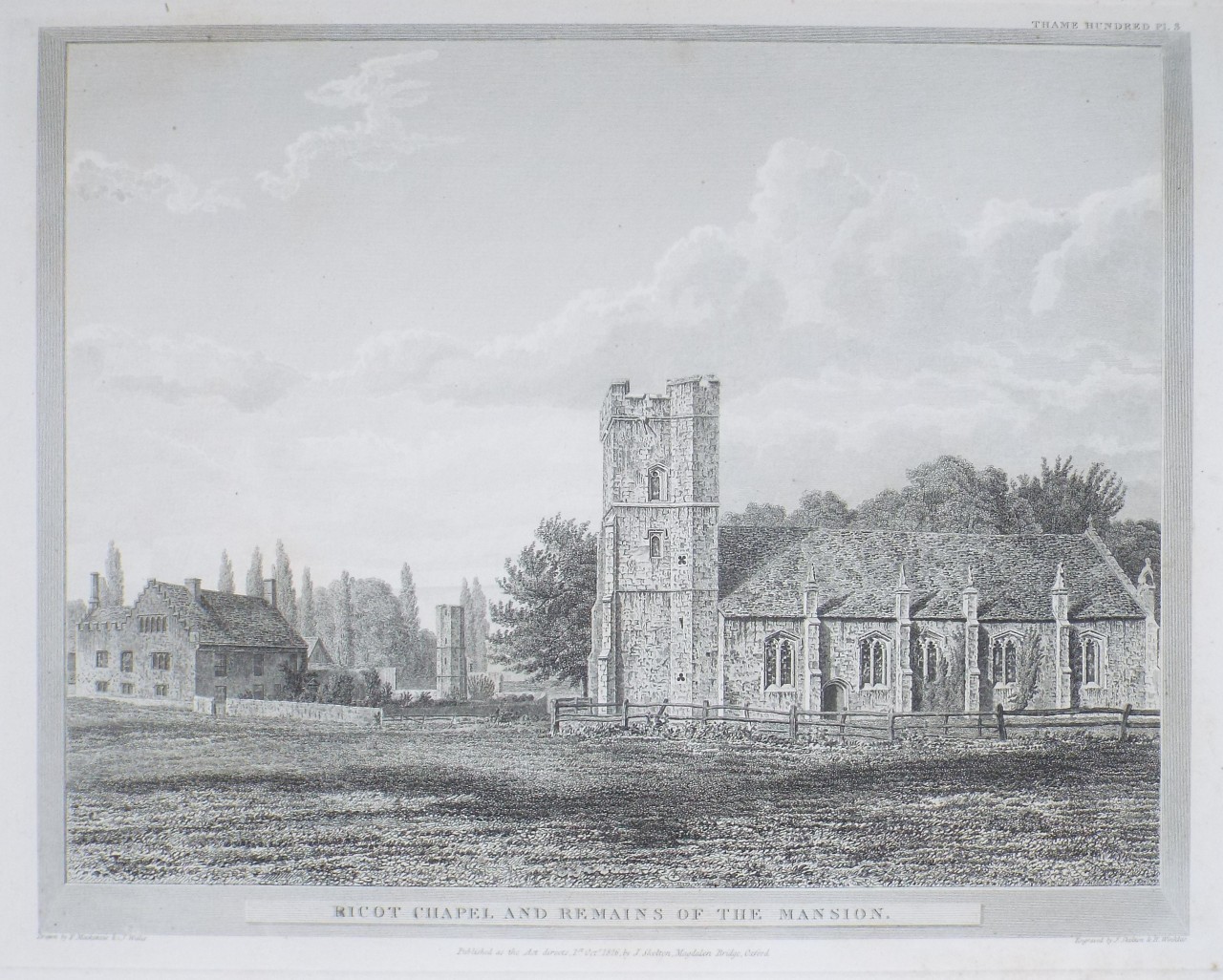 Print - Ricot Chapel and Remains of the Mansion. - Skelton