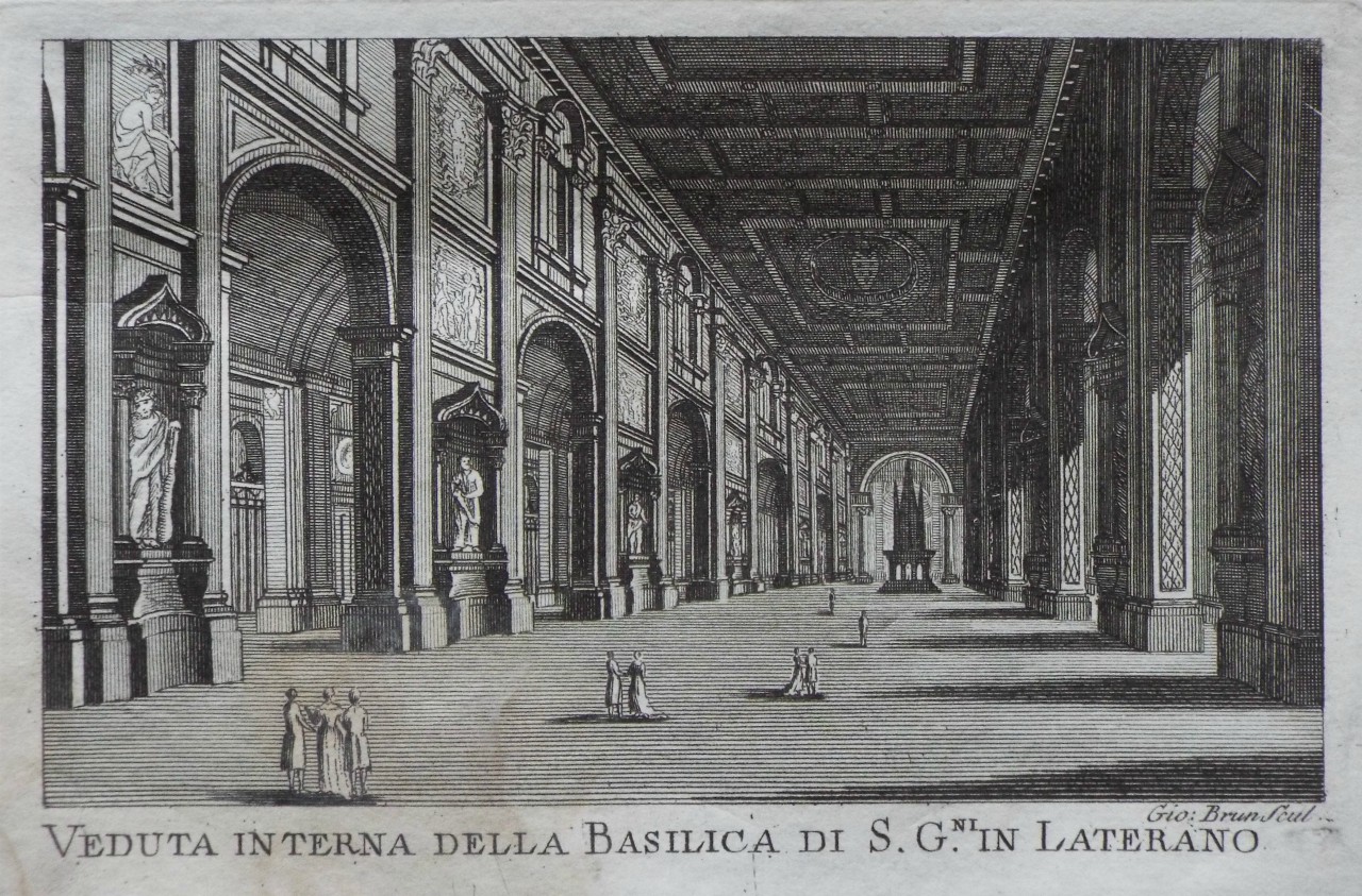 Print - Veduta interna della Basilica di S. Gni. in Laterano - Brun