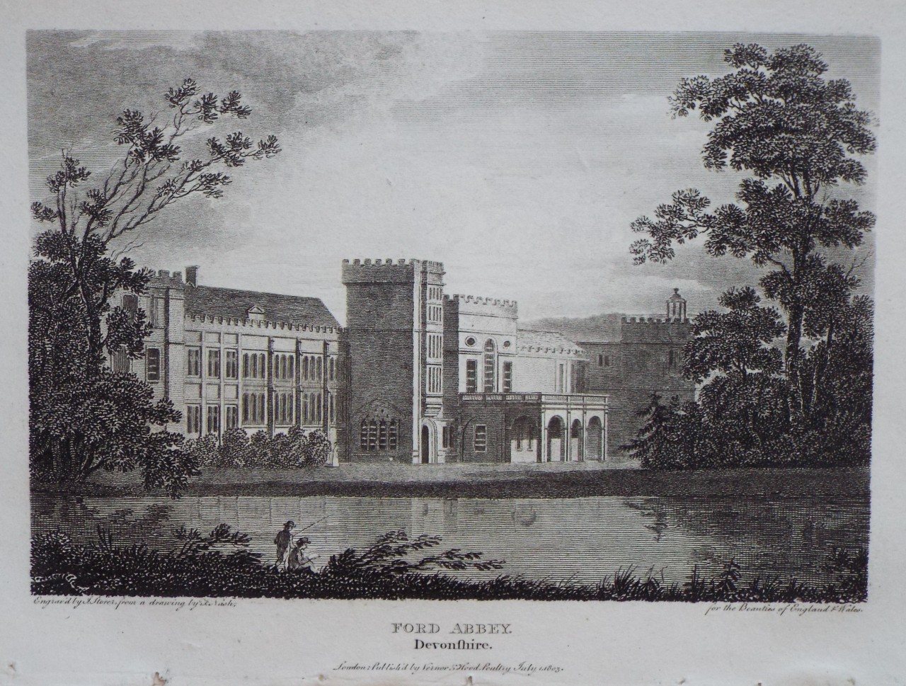 Print - Ford Abbey, Devonshire. - Storer
