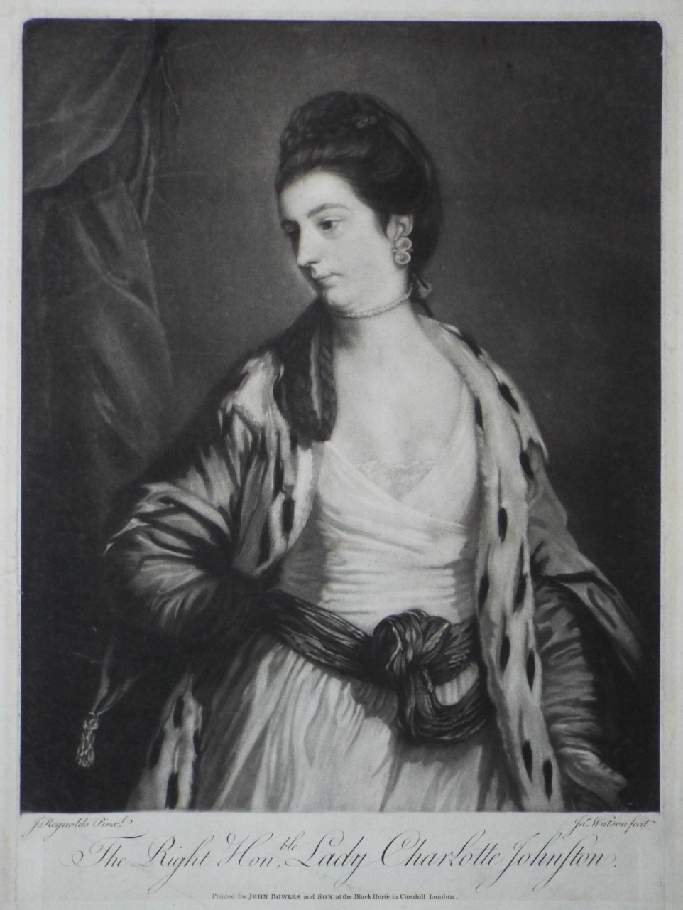 Mezzotint - The Right Honble. Lady Charlotte Johnston. - Watson