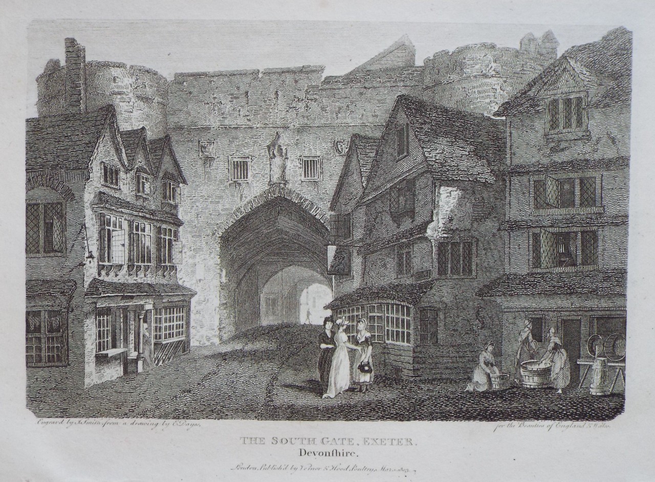 Print - The South Gate, Exeter, Devonshire. - Smith
