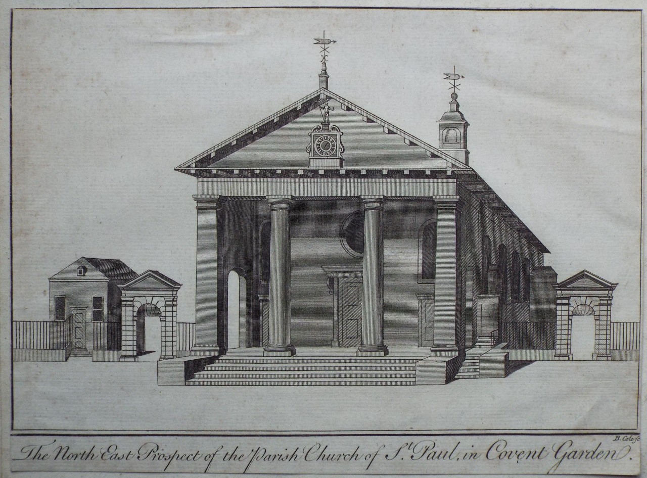 Print - The North East Prospect of the Parish Church of St. Paul, in Covent Garden. - Cole