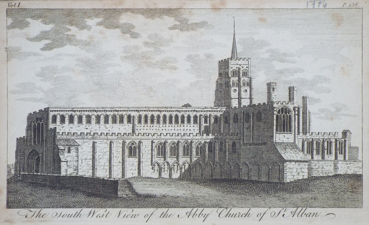Print - The South West View of the Abby Church of St. Alban