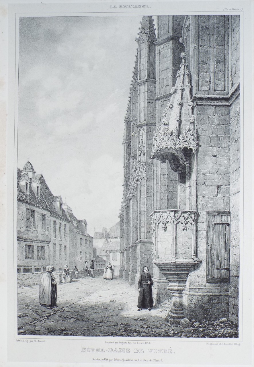 Lithograph - Notre-Dame de Vitre.
