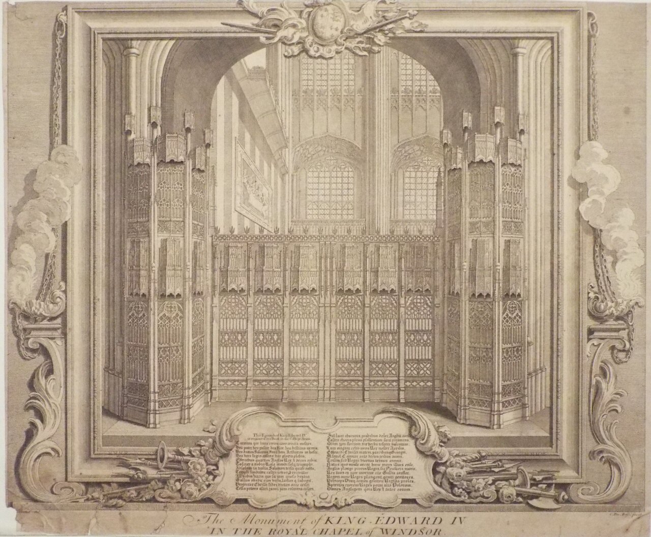 Print - The Monument of King Edward IV in the Royal Chapel of Windsor. - Du