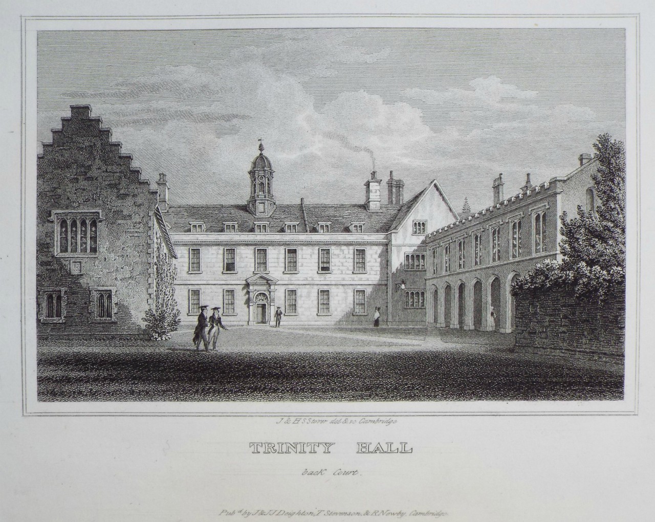 Print - Trinity Hall back Court. - Storer