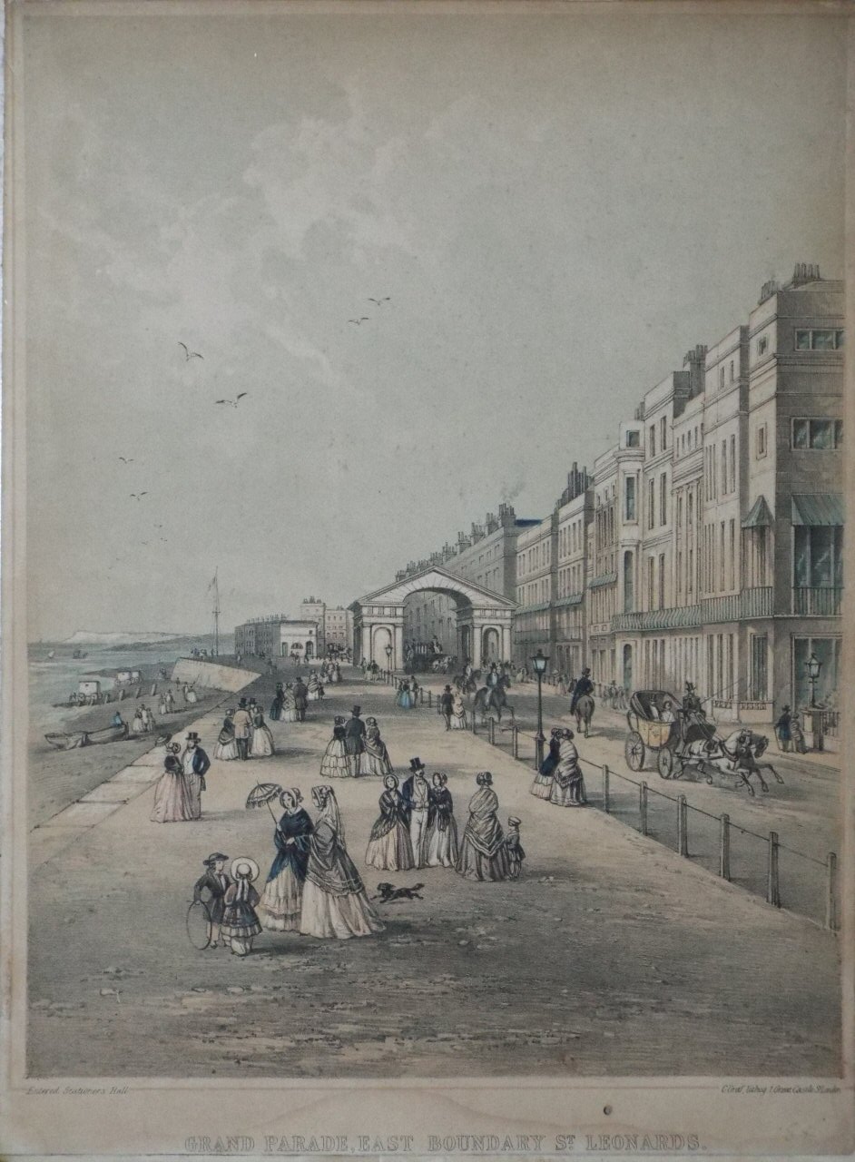 Lithograph - Grand Parade. East Boundary St. Leonards.