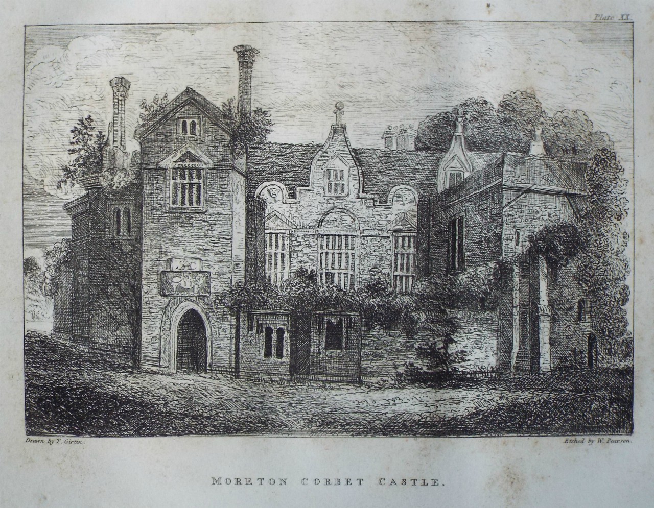 Etching - Moreton Corbet Castle. - Pearson