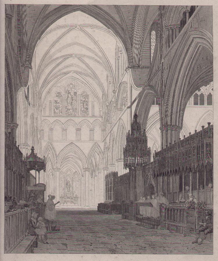 Print - The Choir of Salisbury Cathedral - Skelton