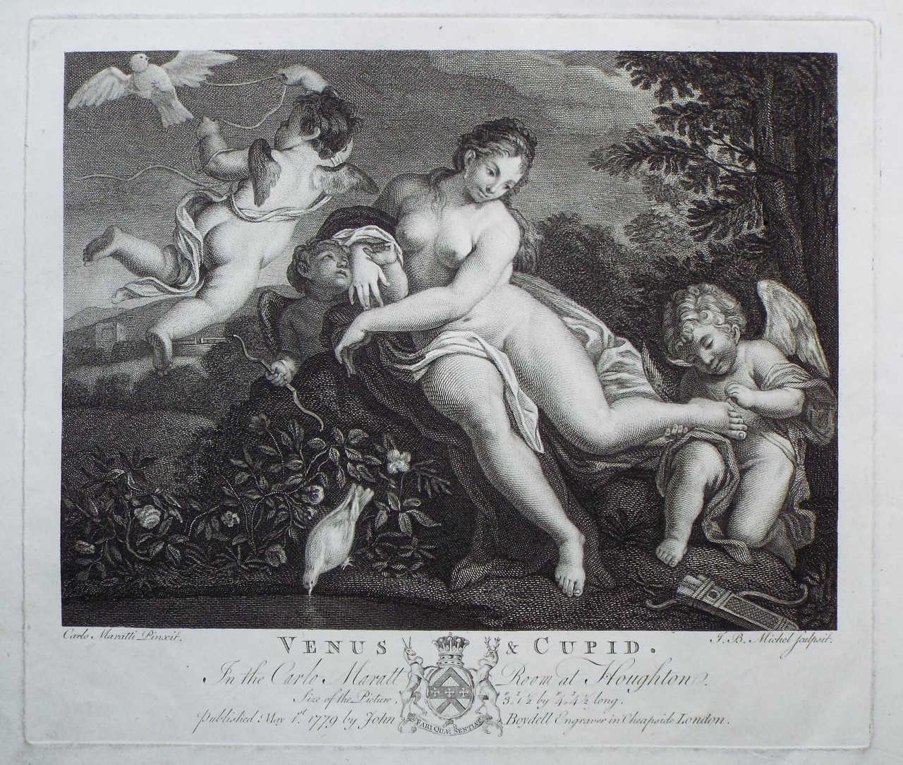 Print - Venus & Cupid in the Carlo Marratt room at Houghton - Michel