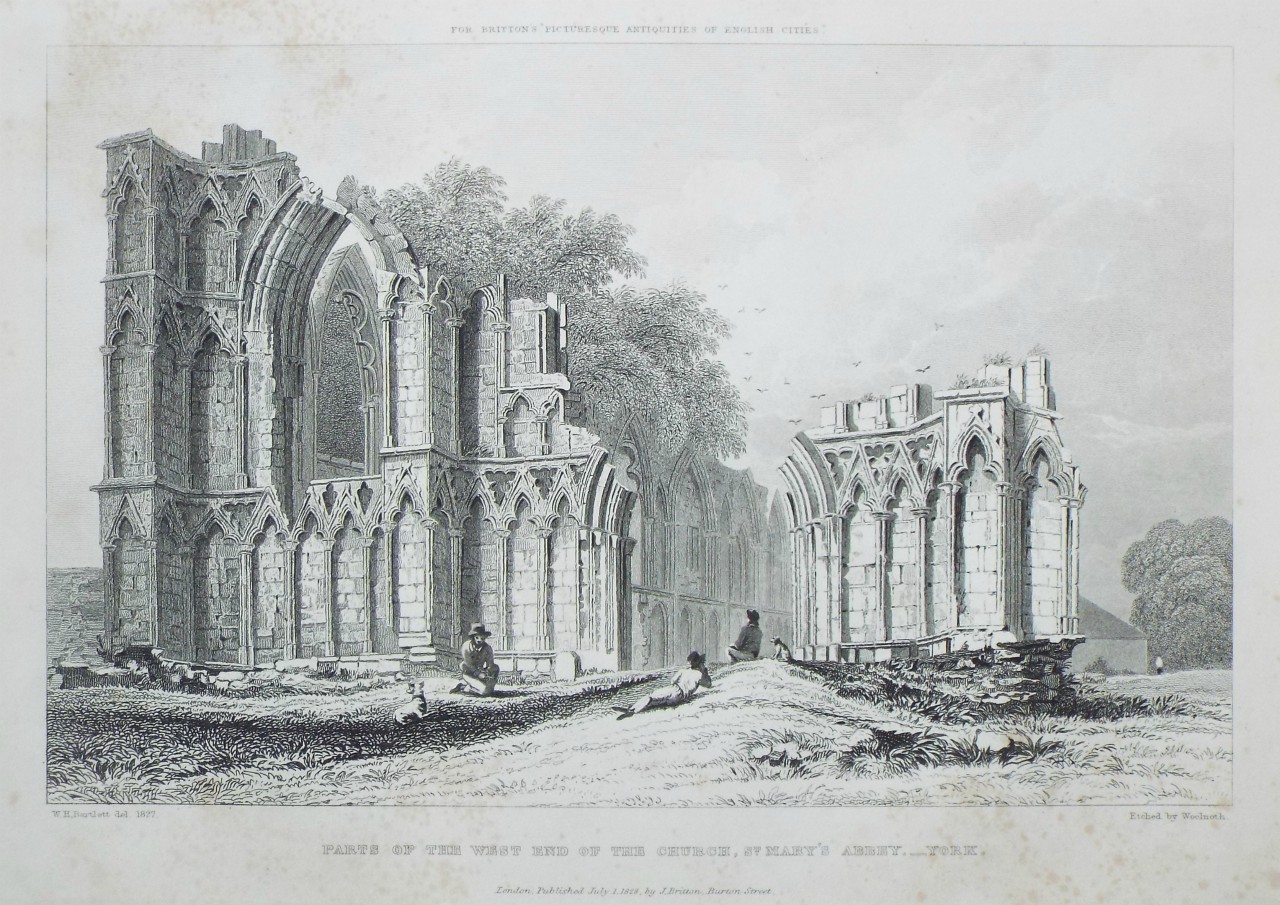 Print - Part of the West End of the Church, St. Mary's Abbey. York. - 