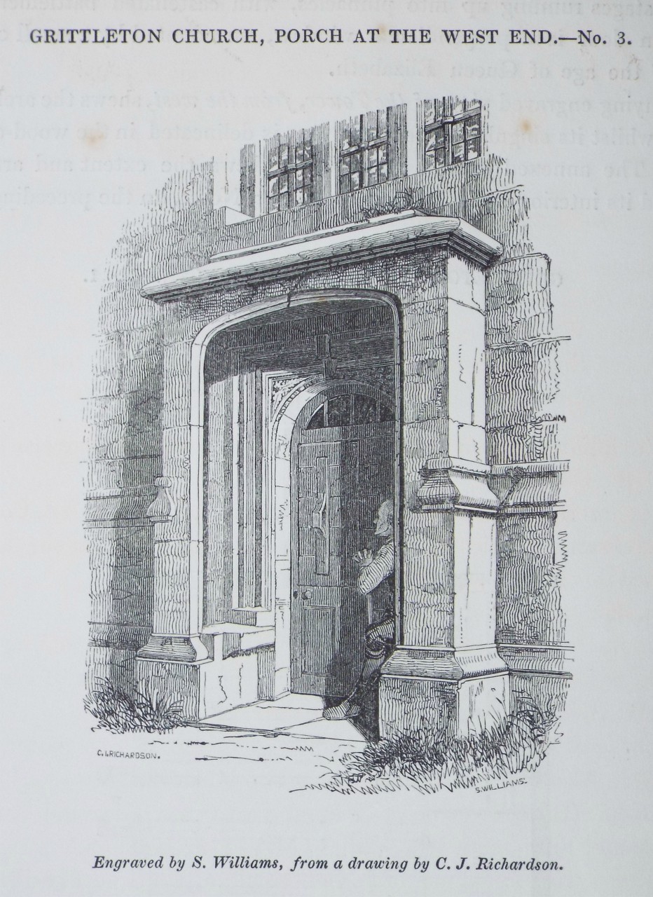 Wood - Grittleton Church,  Porch at the West End,  - No.3. - Williams