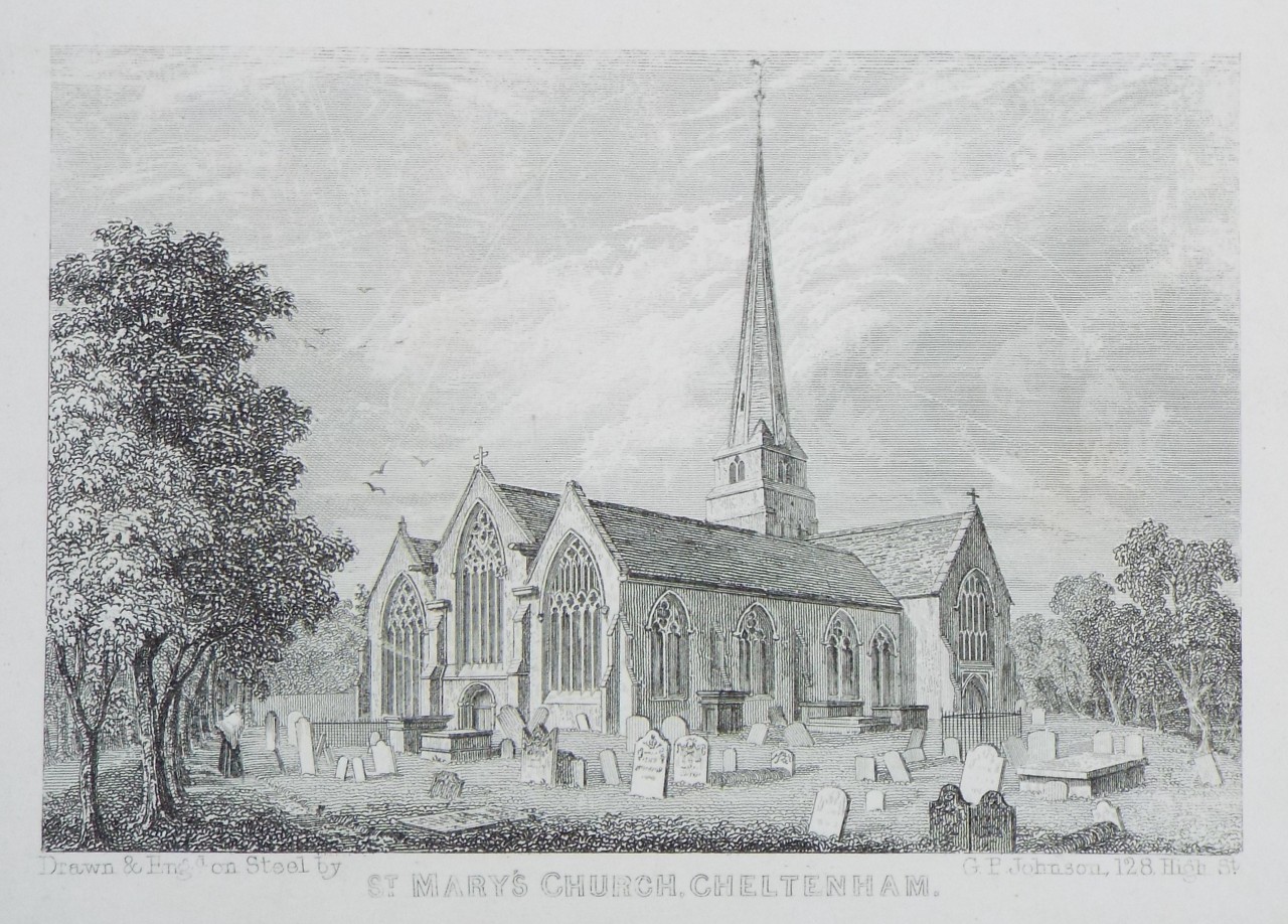 Print - St. Mary's Church, Cheltenham. - Johnson
