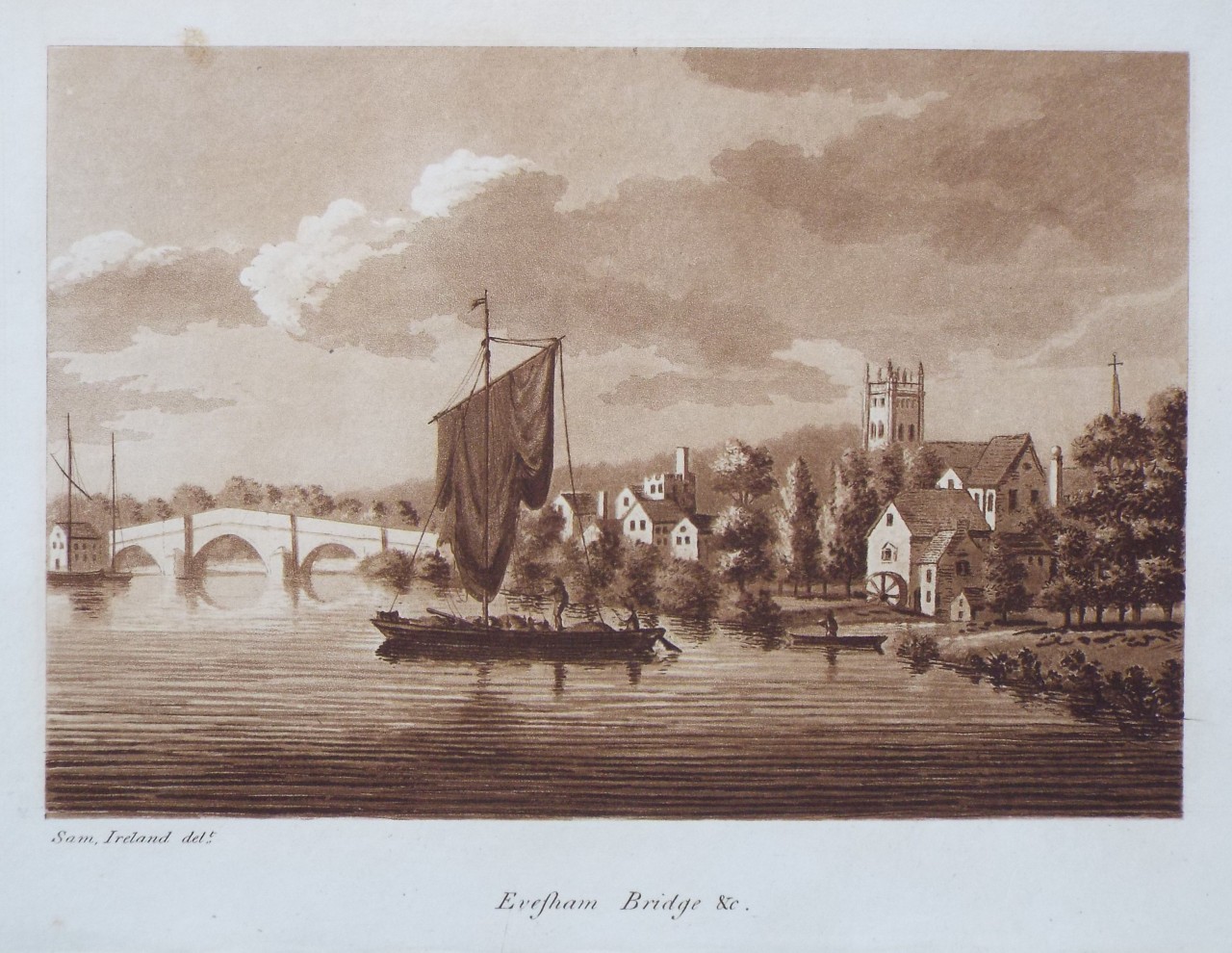Aquatint - Evesham Bridge &c. - Ireland