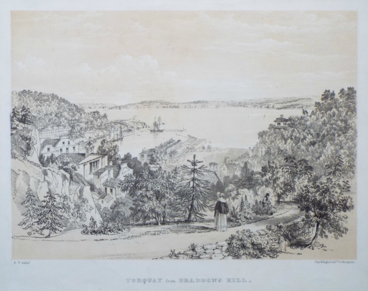 Lithograph - Torquay from Braddons Hill.