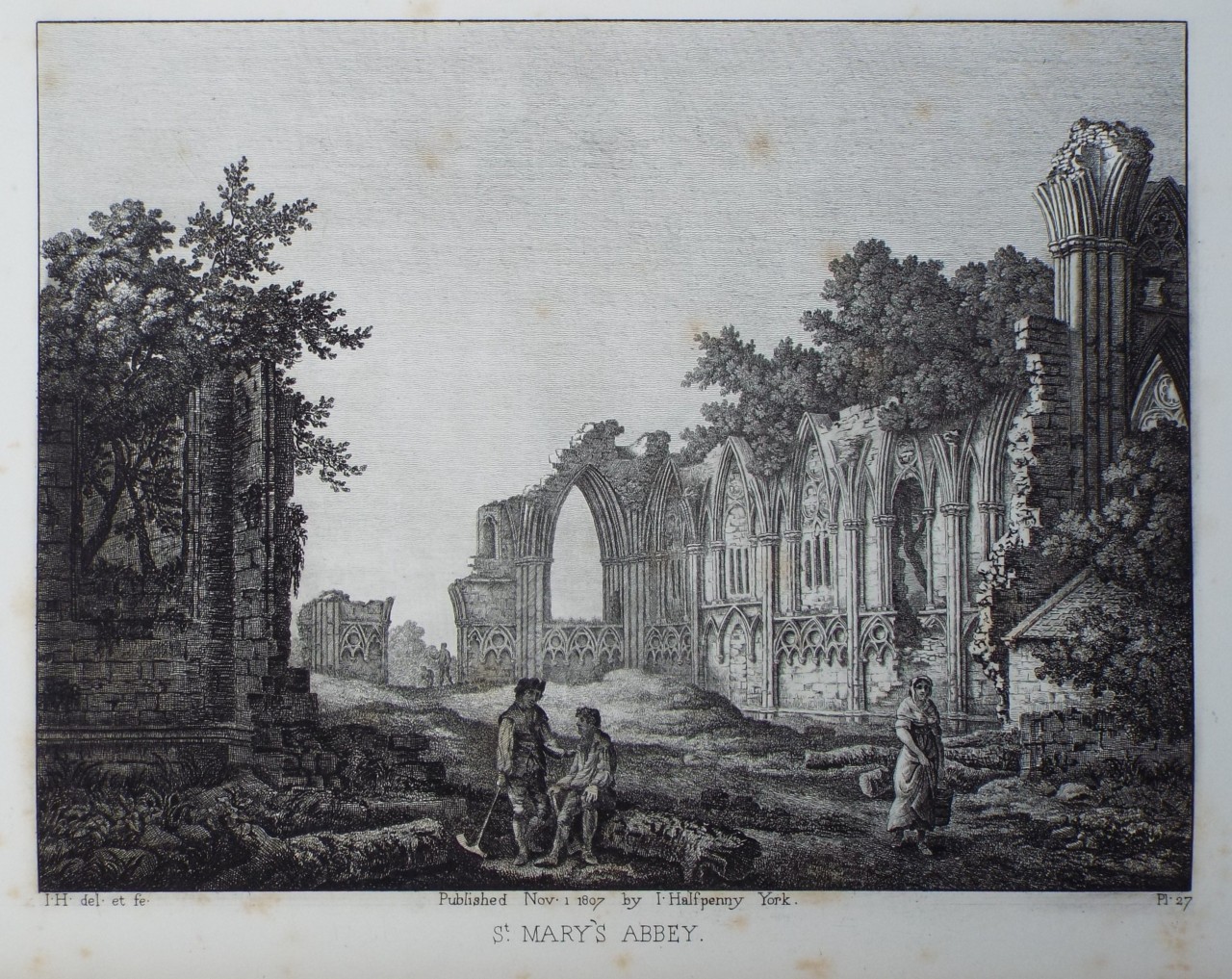 Etching - St. Mary's Abbey. - Halfpenny