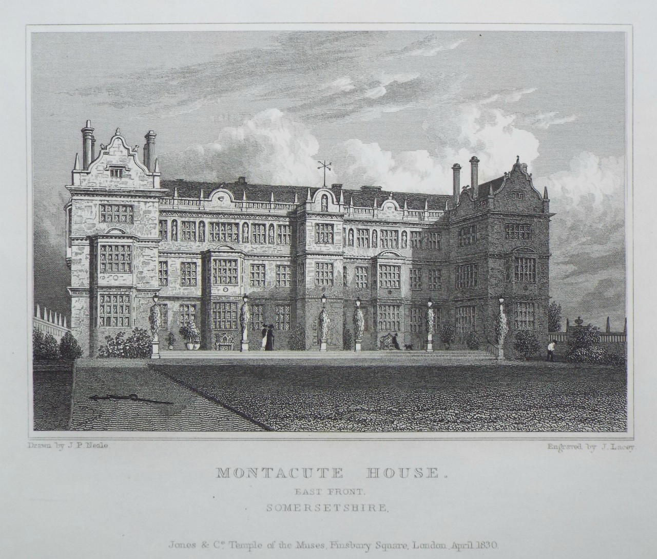 Print - Montacute House. East Front. Somersetshire. - Lacey