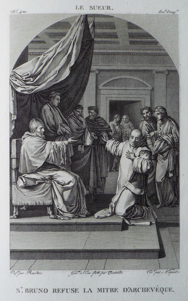 Print - St. Bruno Refuse la Mitre D'Archeveque.
