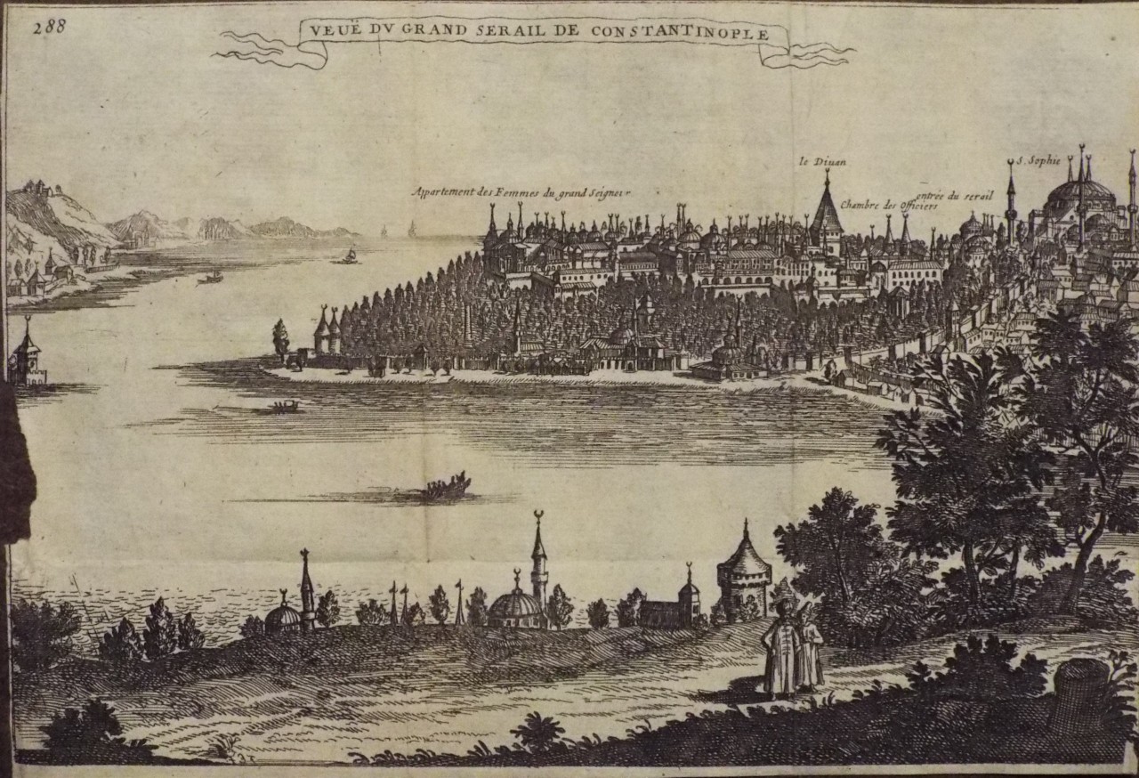 Etching - Veue du Grand Serail de Constantinople
