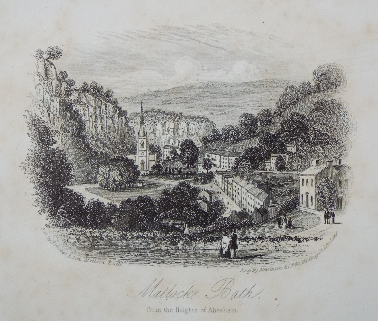 Steel Vignette - Matlock Bath, from the Heights of Abraham. - Newman